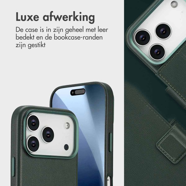 Accezz Leather Bookcase 2-in-1 met MagSafe Apple iPhone 17 Pro - Cedar Green