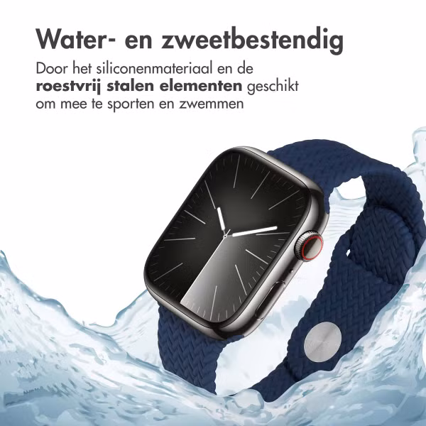 imoshion Siliconen geweven bandje Apple Watch Series 1 t/m 9 / SE (38/40/41 mm) | Series 10 / 11 (42 mm) - Donkerblauw