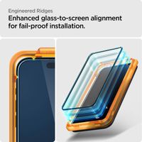 Spigen AlignMaster Full Screenprotector 2 Pack Apple iPhone 15 - Zwart