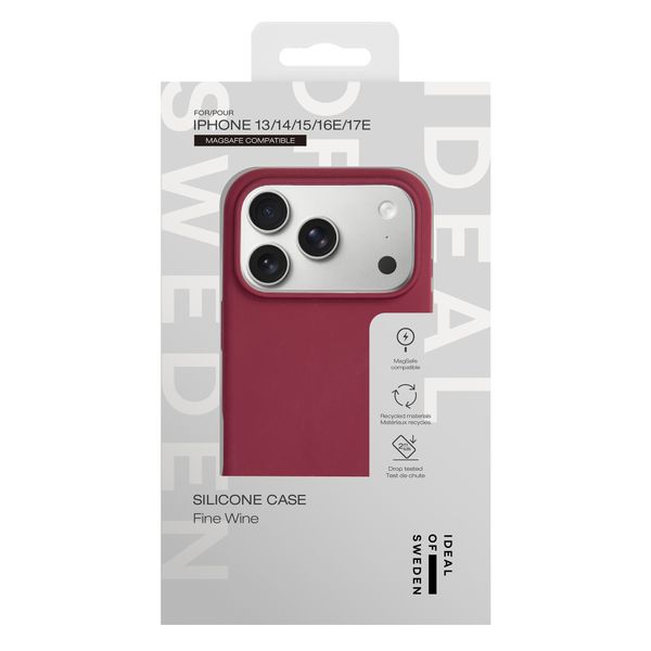 iDeal of Sweden Silicone Case met MagSafe Apple iPhone 17e / 16e / 15 / 14 / 13 - Fine Wine