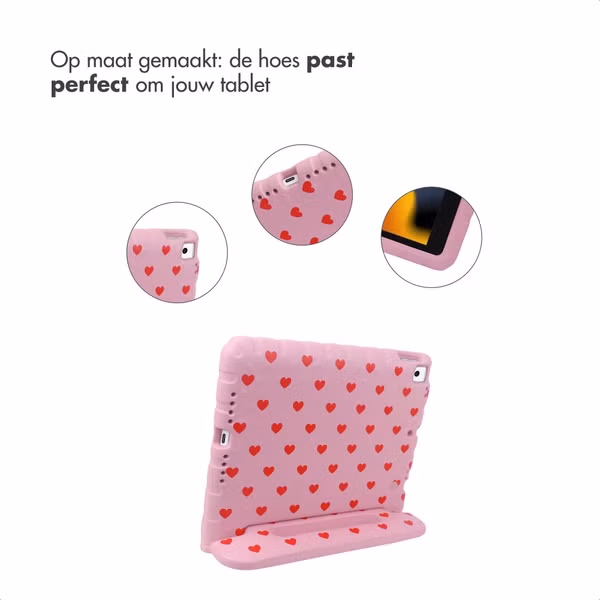imoshion Kidsproof Design Backcover met handvat Apple iPad 9 (2021) 10.2 inch / iPad 8 (2020) 10.2 inch / iPad 7 (2019) 10.2 inch - Hartjes