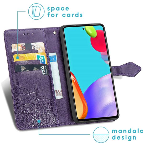 imoshion Mandala Bookcase Samsung Galaxy A72 - Paars