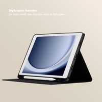 Selencia Sabi Bookcase met panterprint Samsung Galaxy Tab A9 Plus - Midnight Black