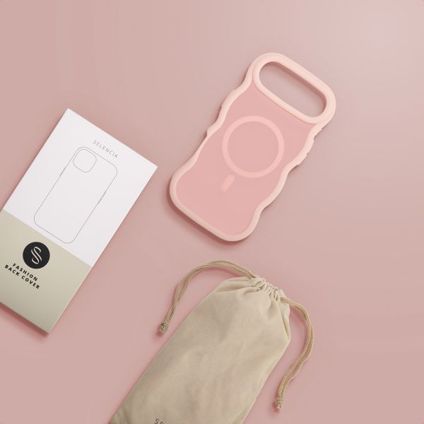 Selencia Wavy Backcover met MagSafe Apple iPhone Air - Soft Pink