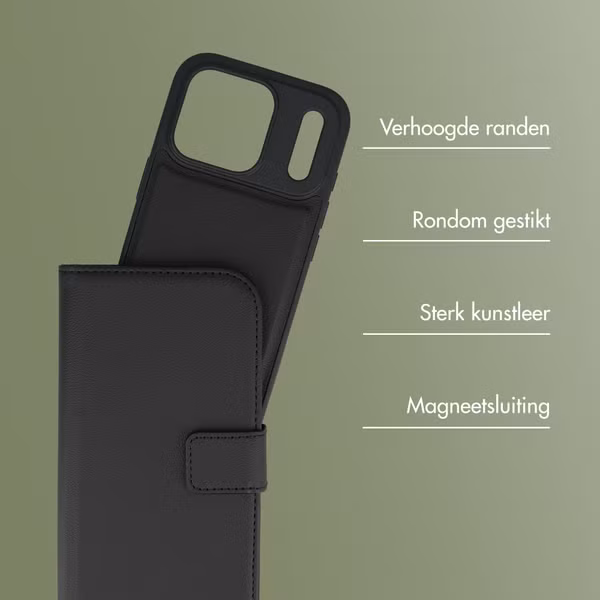 imoshion Uitneembare 2-in-1 Luxe Bookcase Apple iPhone 17 Pro - Zwart