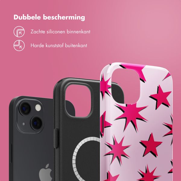 Selencia Vivid Tough Backcover met MagSafe iPhone 13 - Stars Rubine Red Light Pink