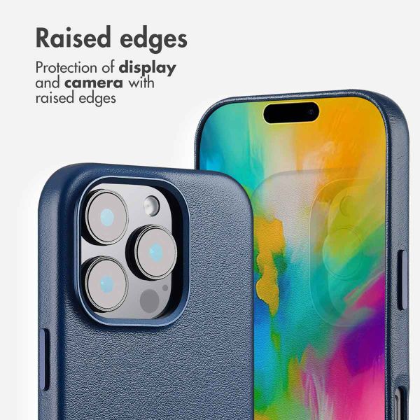 Accezz Leather Back Cover with MagSafe Apple iPhone 16 Pro - Nightfall Blue