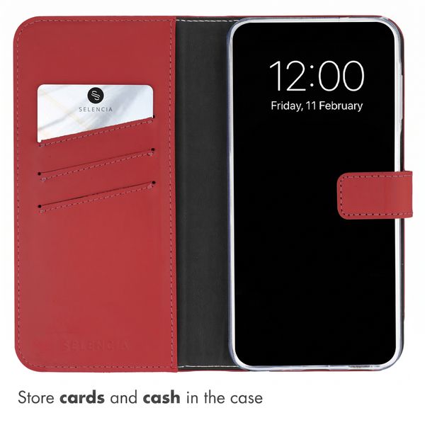 Selencia Genuine Leather Book Case Samsung Galaxy A27 (5G) - Red