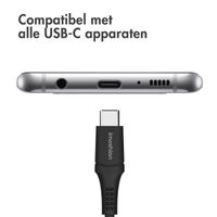 imoshion Braided USB-C naar USB kabel - 0,25 meter - Zwart