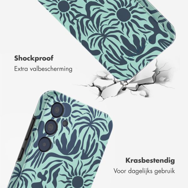 Selencia Vivid Tough Backcover Samsung Galaxy A35 - Tropical Vibes Light Blue