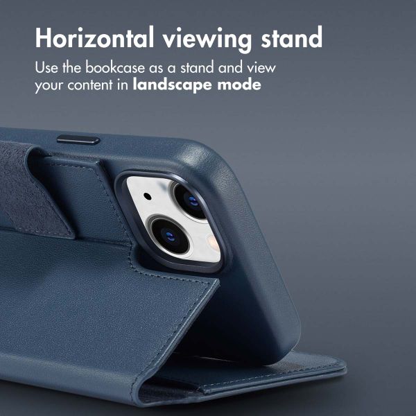 Accezz 2-in-1 Leather Bookcase with MagSafe Apple iPhone 15 - Nightfall Blue