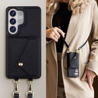 Selencia Sera Phone Case with Cord and Envelope Card Holder Samsung Galaxy S26 Ultra - Black