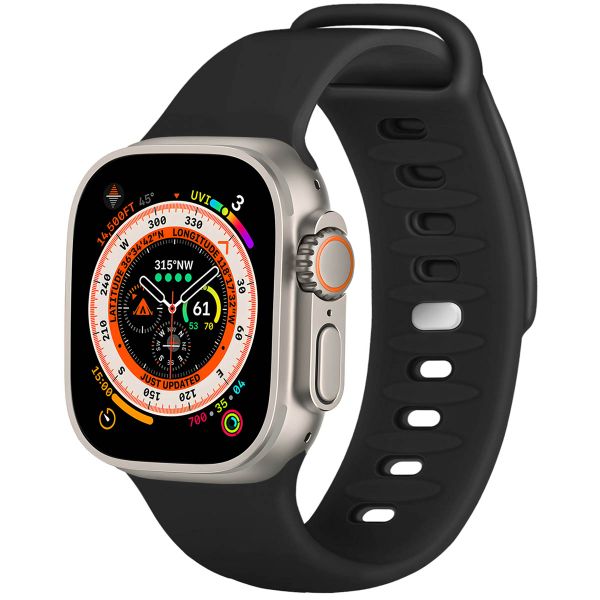 imoshion Siliconen bandje Apple Watch Series 1-10 / SE / Ultra (2) - 42/44/45/46/49 mm - Zwart