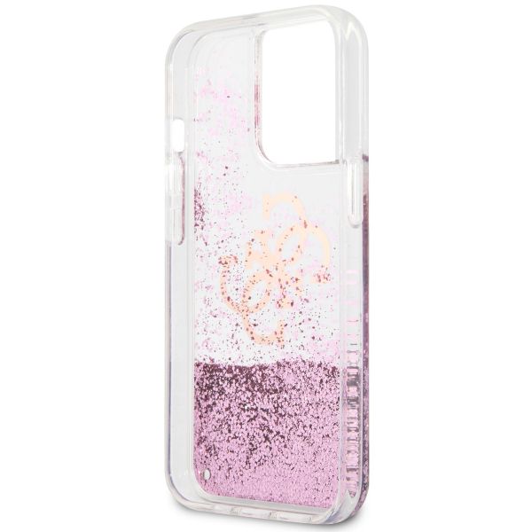 Guess 4G Logo Liquid Glitter Backcover iPhone 13 Pro Max - Pink