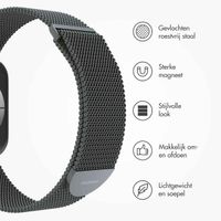 imoshion Milanees magnetisch bandje Apple Watch Series 1 t/m 9 / SE (38/40/41 mm) | Series 10 (42 mm) - Maat M - Space Grey