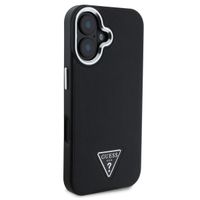 Guess Grained Triangle Case MagSafe Apple iPhone 16 - Zwart