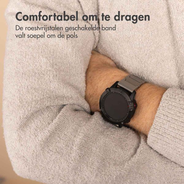 Accezz Mat Titanium bandje  - Garmin 22 mm aansluiting - Titanium