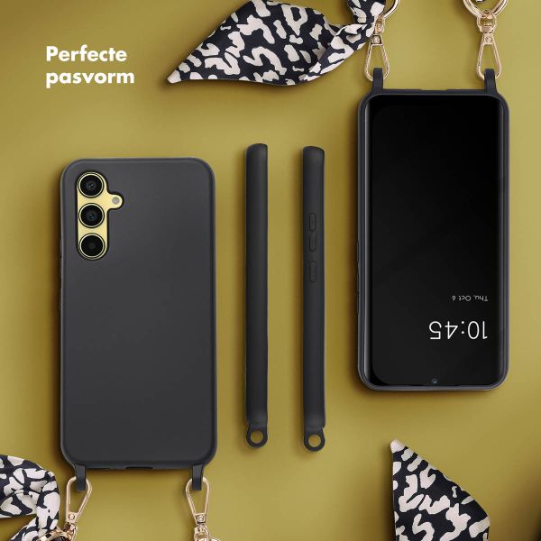 Selencia Backcover met luxe polskoord Samsung Galaxy A54 (5G) - Zwart