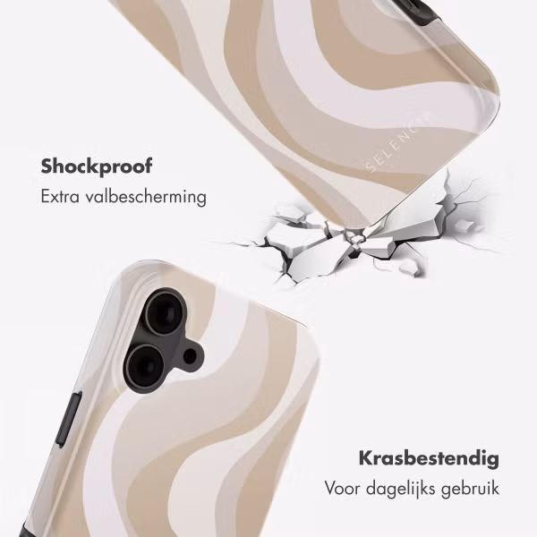 Selencia Vivid Tough Backcover met MagSafe Apple iPhone 16 - Desert Waves Beige