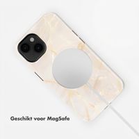Selencia Vivid Backcover met MagSafe Apple iPhone 14 - Golden Beige Marble