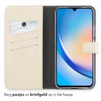 Selencia Echt Leren Bookcase Samsung Galaxy A34 (5G) - Greige