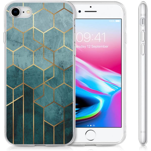 imoshion Design hoesje iPhone SE (2022 / 2020) / 8 / 7 / 6s - Patroon -Groen