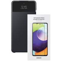 Samsung Originele S View Cover + Screenprotector Samsung Galaxy A52(s) (5G/4G) - Zwart