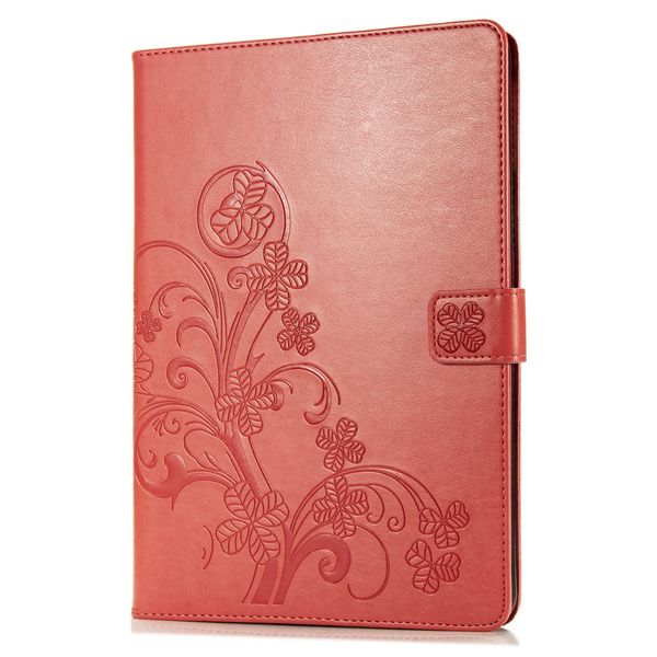 Klavertje Bloemen Bookcase iPad 6 (2018) 9.7 inch / iPad 5 (2017) 9.7 inch - Rood