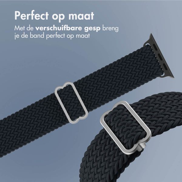 imoshion Nylon geweven bandje Apple Watch Series 1 t/m 11 / SE / Ultra (44/45/46/49 mm) - Donkergrijs