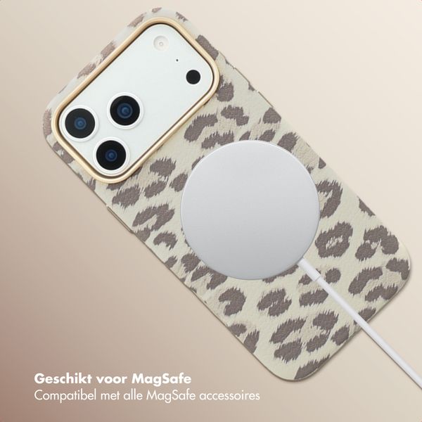 Selencia Sabi Backcover Panterprint met MagSafe Apple iPhone 17 Pro Max - Soft Ivory