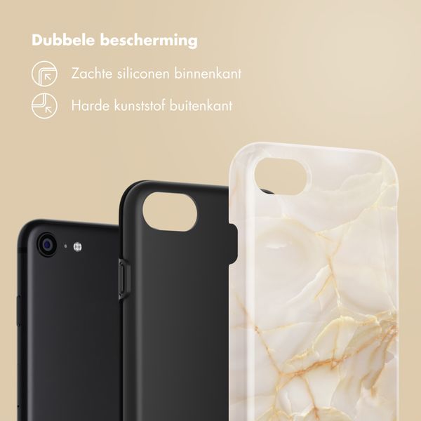 Selencia Vivid Backcover Apple iPhone SE (2022 / 2020) / 8 / 7 - Golden Beige Marble