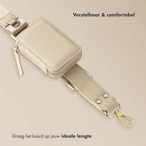 Selencia Telefoonkoord met Klein Tasje - Beige