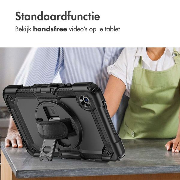 Accezz Rugged Backcover met schouderstrap Samsung Galaxy Tab A11 Plus / A9 Plus - Zwart