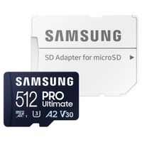 Samsung PRO Ultimate microSD - 512GB - inclusief SD adapter - UHS-I/U3/Full HD/4K UHD