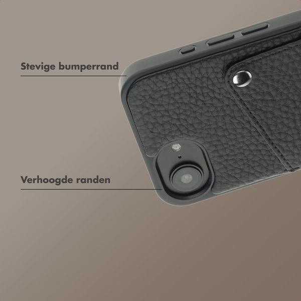 Selencia Riva Backcover met Pashouder Apple iPhone 16e - Zwart