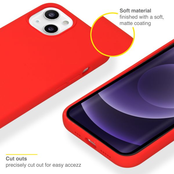 Accezz Liquid Silicone Backcover iPhone 13 - Rood