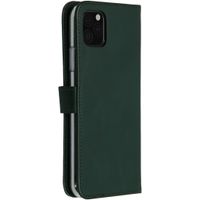 Selencia Echt Lederen Bookcase iPhone 11 Pro Max - Groen