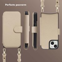 Selencia Riva Bookcase met MagSafe en Koord Apple iPhone 15 - Beige