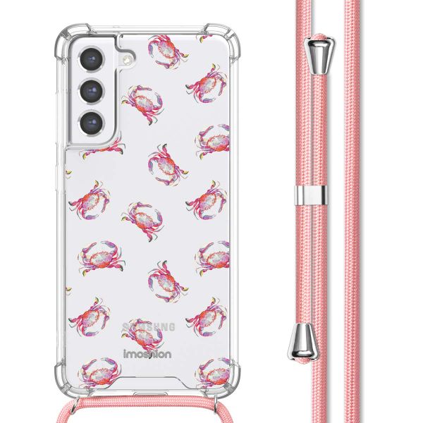 imoshion Design hoesje met koord Samsung Galaxy S21 FE - Crab Watercolor