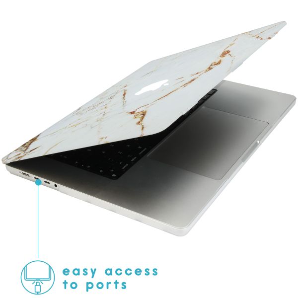 imoshion Design Laptop Cover voor de MacBook Pro 16 inch (2021 / 2023 M3 chip / 2024 M4 chip) - A2485 / A2780 / A2991 / A3186 / A3403 - White Marble