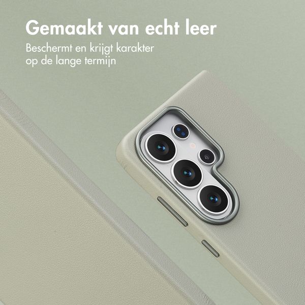 Accezz MagSafe Leather Backcover Samsung Galaxy S26 Ultra - Light Grey