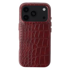 Selencia Croco Backcover met MagSafe Apple iPhone 18 Pro Max / 17 Pro Max - Burgundy