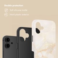 Selencia Vivid Back Cover Apple iPhone 16 - Golden Beige Marble