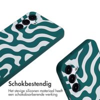 imoshion Siliconen design hoesje met koord Samsung Galaxy A16 - Petrol Green Groovy