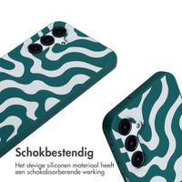 imoshion Siliconen design hoesje met koord Samsung Galaxy A16 5G - Petrol Green Groovy