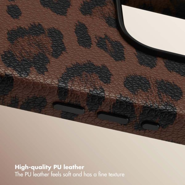 Selencia Sabi Back Cover Panther Print with MagSafe Apple iPhone 16 Pro - Mocha Brown