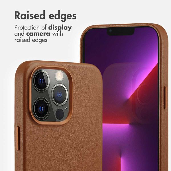 Accezz Leather Back Cover with MagSafe Apple iPhone 13 Pro - Sienna Brown