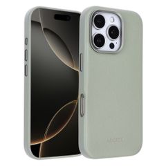 Accezz Leather Back Cover with MagSafe Apple iPhone 16 Pro - Light Grey