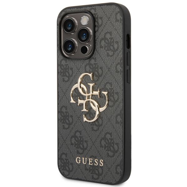 Guess 4G Metal Logo Backcover Apple iPhone 14 Pro - Grijs