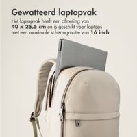 Accezz Leather Laptop rugzak 16 inch - Beige